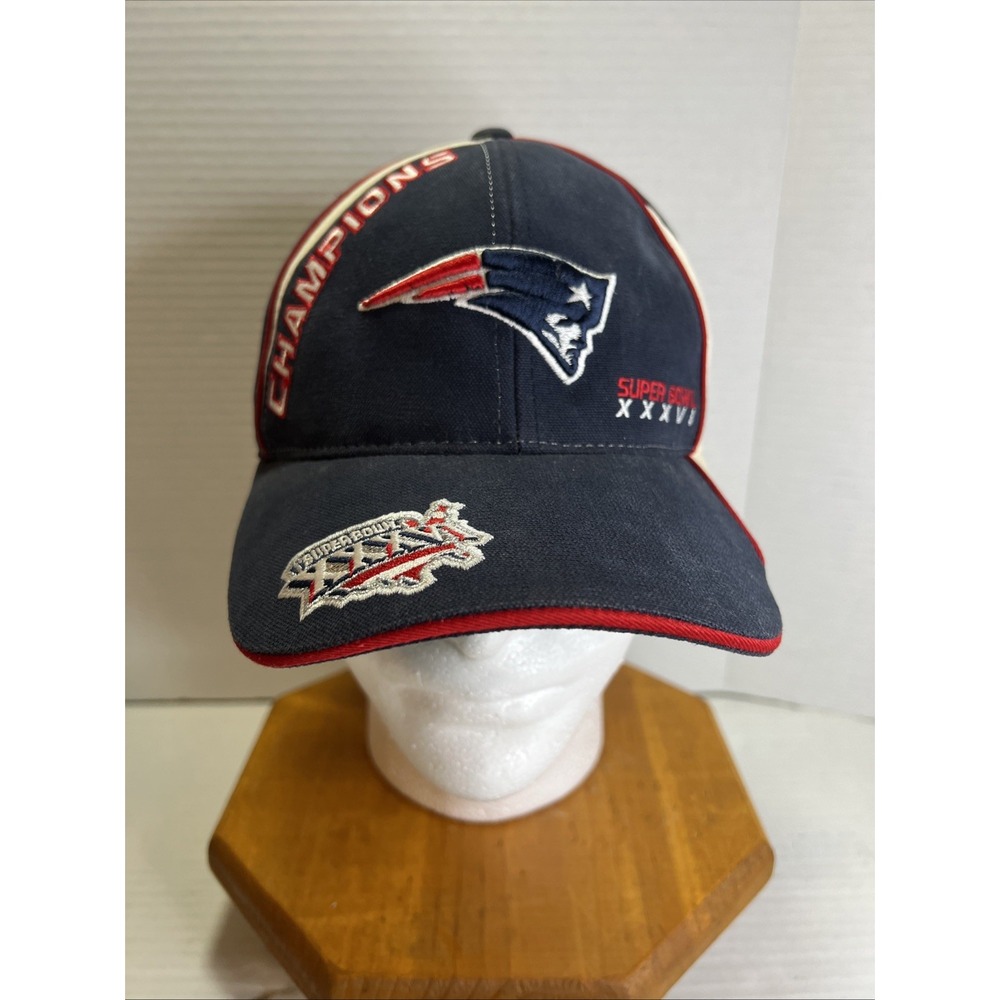 Vintage Reebok New England Patriots Super Bowl XXXVI Strapback Hat Adjustable OS